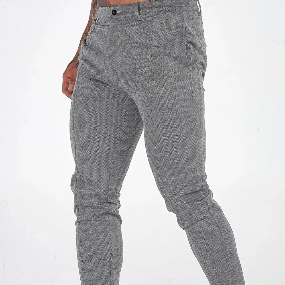 THE CHEVRON TROUSERS - GREY